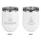 Pineapples Stainless Wine Tumblers - White - Double Sided - Approval