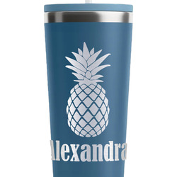 Pineapples RTIC Everyday Tumbler with Straw - 28oz - Steel Blue - Double-Sided (Personalized)