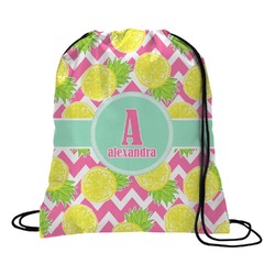 Pineapples Drawstring Backpack - Large (Personalized)