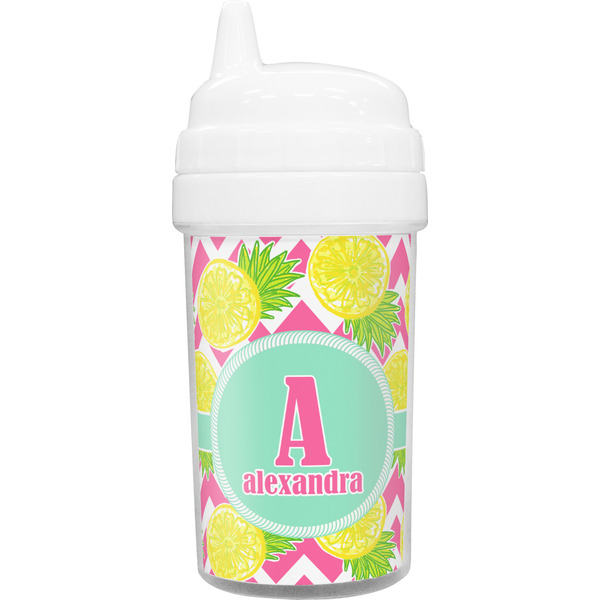 Custom Pineapples Toddler Sippy Cup (Personalized)