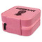 Pineapples Travel Jewelry Boxes - Leather - Pink - View from Rear