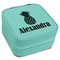 Pineapples Travel Jewelry Boxes - Leatherette - Teal - Angled View