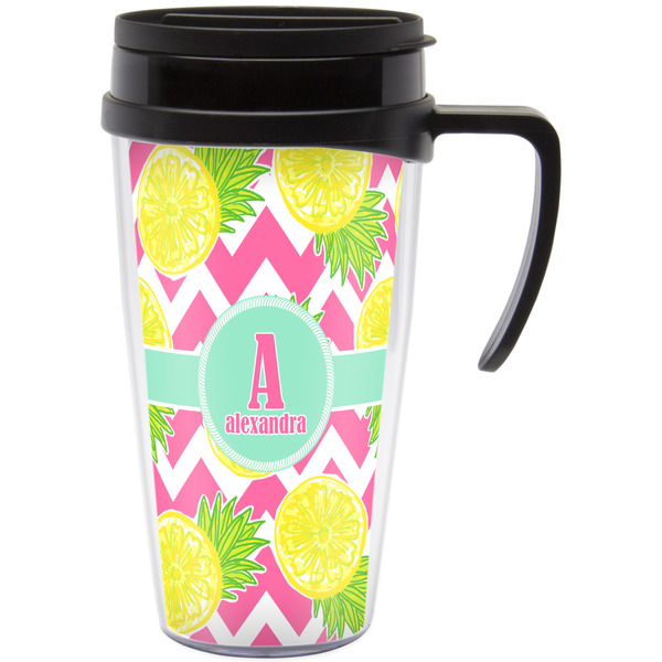 Custom Pineapples Acrylic Travel Mug with Handle (Personalized)