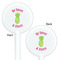 Pineapples White Plastic 5.5" Stir Stick - Double Sided - Round - Front & Back