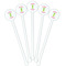 Pineapples White Plastic 5.5" Stir Stick - Fan View