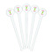 Pineapples White Plastic 7" Stir Stick - Round - Fan View