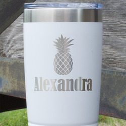Pineapples 20 oz Stainless Steel Tumbler - White - Double Sided (Personalized)