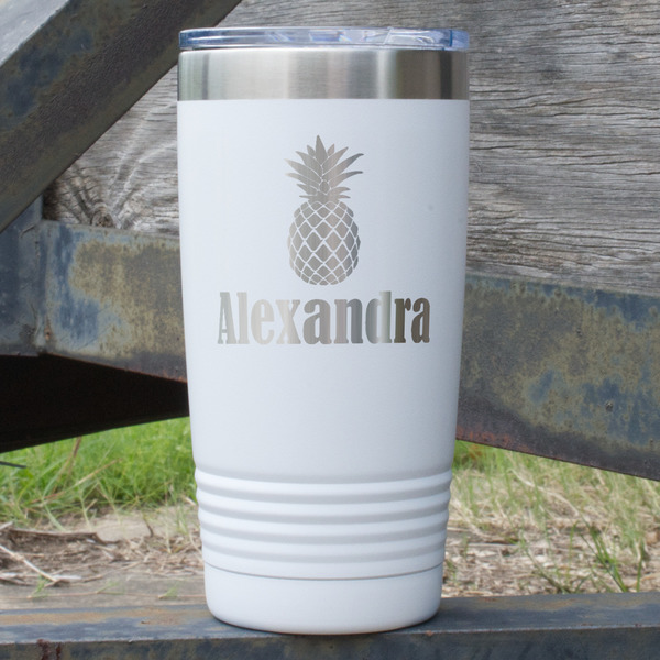 Custom Pineapples 20 oz Stainless Steel Tumbler - White - Double Sided (Personalized)