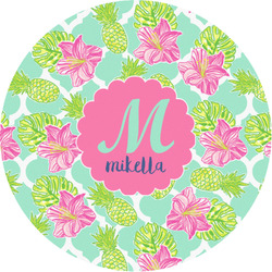 Preppy Hibiscus Multipurpose Round Labels - 1" (Personalized)