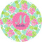 Preppy Hibiscus 1" Multipurpose Round Labels - Single Sticker