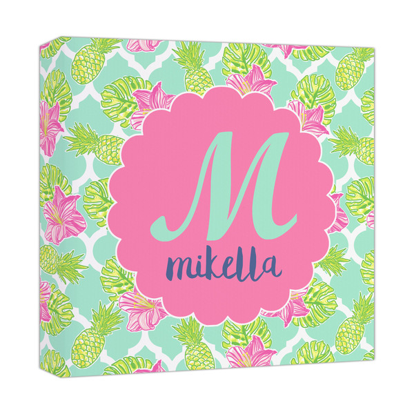 Custom Preppy Hibiscus Canvas Print - 12x12 (Personalized)