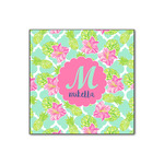 Preppy Hibiscus Wood Print - 12x12 (Personalized)