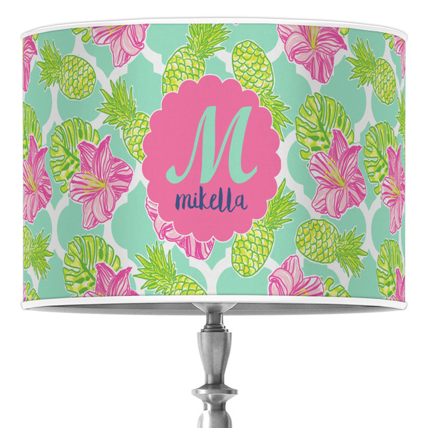 Custom Preppy Hibiscus 16" Drum Lamp Shade - Poly-film (Personalized)