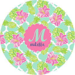 Preppy Hibiscus Multipurpose Round Labels - 2" (Personalized)