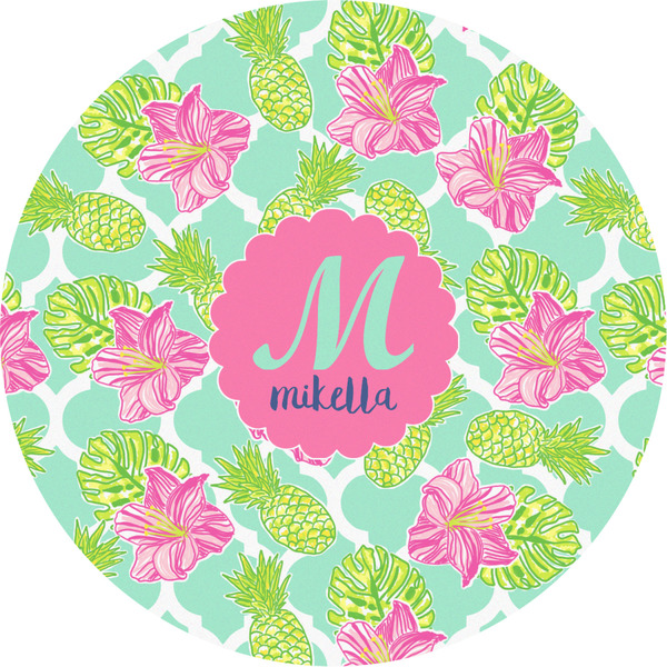 Custom Preppy Hibiscus Multipurpose Round Labels - 2" (Personalized)