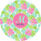 Preppy Hibiscus 2" Multipurpose Round Labels - Single Sticker