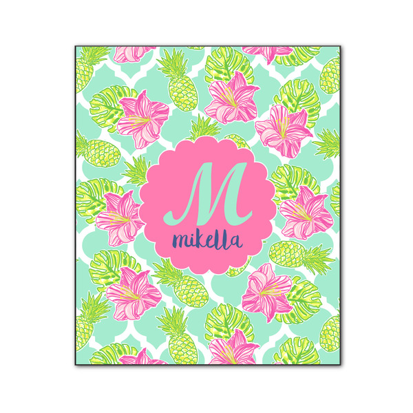 Custom Preppy Hibiscus Wood Print - 20x24 (Personalized)