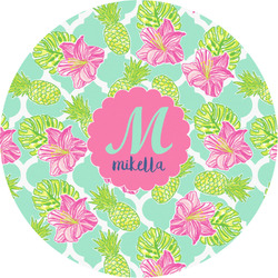 Preppy Hibiscus Multipurpose Round Labels - 3" (Personalized)