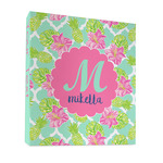 Preppy Hibiscus 3 Ring Binder - Full Wrap - 1" (Personalized)