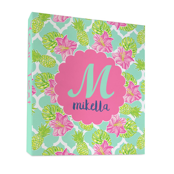 Custom Preppy Hibiscus 3 Ring Binder - Full Wrap - 1" (Personalized)