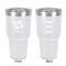 Preppy Hibiscus 30 oz Stainless Steel Ringneck Tumbler - White - Double Sided - Front & Back