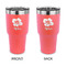 Preppy Hibiscus 30 oz Stainless Steel Ringneck Tumblers - Coral - Double Sided - APPROVAL