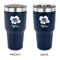 Preppy Hibiscus 30 oz Stainless Steel Ringneck Tumblers - Navy - Double Sided - APPROVAL