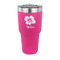 Preppy Hibiscus 30 oz Stainless Steel Ringneck Tumblers - Pink - FRONT