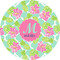 Preppy Hibiscus 5" Multipurpose Round Label - Single Sticker