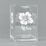 Preppy Hibiscus Acrylic Pen Holder (Personalized)