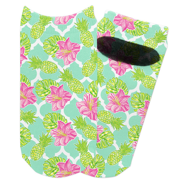 Custom Preppy Hibiscus Adult Ankle Socks