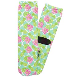 Preppy Hibiscus Adult Crew Socks