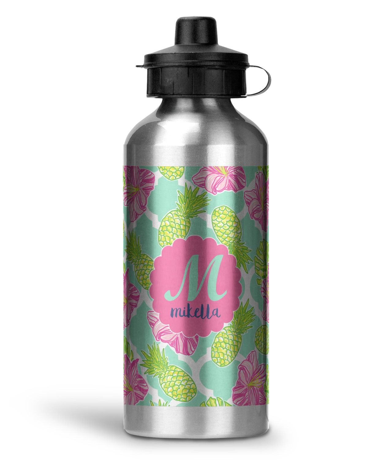 Preppy Hibiscus Water Bottle - Aluminum - 20 oz (Personalized ...