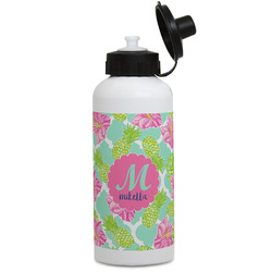 Preppy Hibiscus Water Bottles - Aluminum - 20 oz - White (Personalized)