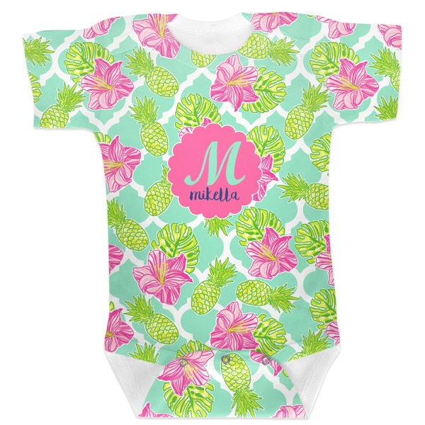 Custom Preppy Hibiscus Baby Bodysuit 3-6 (Personalized)