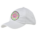 Preppy Hibiscus Baseball Cap - White (Personalized)