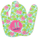 Preppy Hibiscus Baby Bib w/ Name and Initial