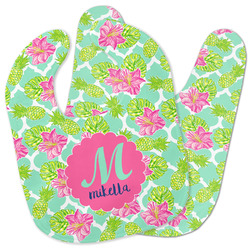 Preppy Hibiscus Baby Bib w/ Name and Initial