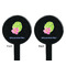 Preppy Hibiscus Black Plastic 7" Stir Stick - Double Sided - Round - Front & Back