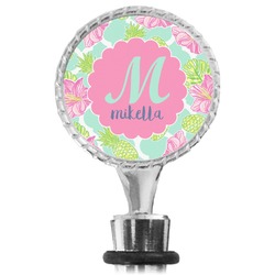 Preppy Hibiscus Wine Bottle Stopper (Personalized)