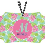 Preppy Hibiscus Rear View Mirror Ornament (Personalized)