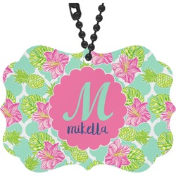 Preppy Hibiscus Rear View Mirror Charm (Personalized)