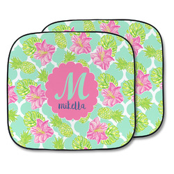 Preppy Hibiscus Car Sun Shade - Two Piece (Personalized)
