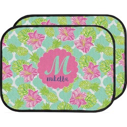 Preppy Hibiscus Car Floor Mats (Back Seat) (Personalized)