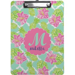 Preppy Hibiscus Clipboard (Letter Size) (Personalized)