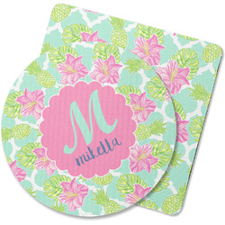Preppy Hibiscus Rubber Backed Coaster (Personalized)