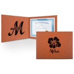 Preppy Hibiscus Leatherette Certificate Holder (Personalized)