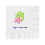 Preppy Hibiscus Coined Cocktail Napkins (Personalized)