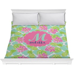 Preppy Hibiscus Comforter - King (Personalized)