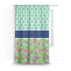 Preppy Hibiscus Curtain Panel - Custom Size